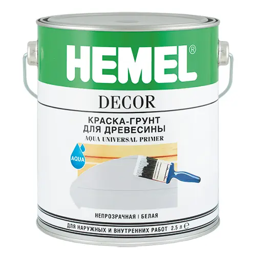 HEMEL® Decor Краска-грунт для древесины Aqua Universal Primer